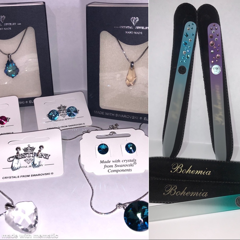 Swarovski jewellery & Bohemia Cristal nail file